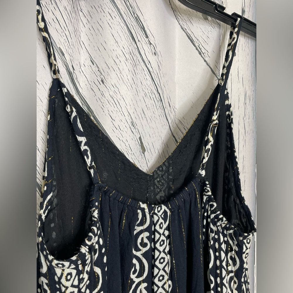 Nwt Zury Bohemian Romper Black & White Metallic Free Size — image 6 of 8